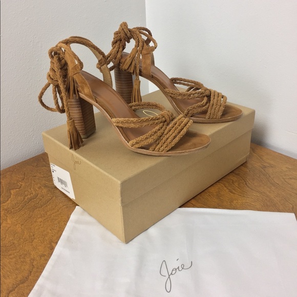 Joie Banji Braided Suede Stacked Heel Sandals - Picture 8 of 8